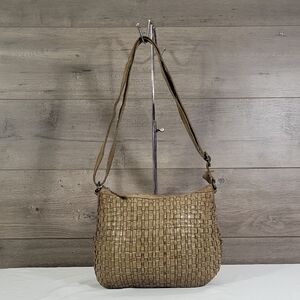 Vilenca Holland for Anthropologie Woven Crossbody Shoulder Bag Light Olive Green